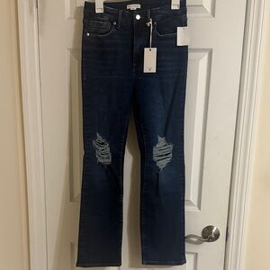 Good American Dark Blue Boot Cut Jeans